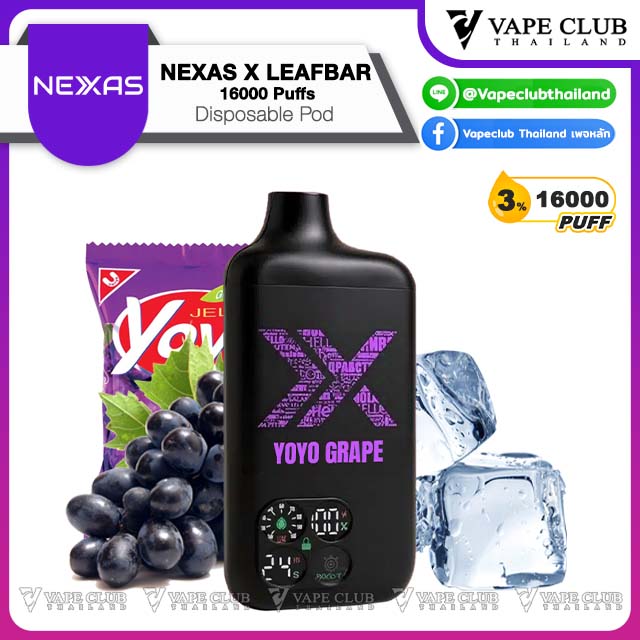 NEXAS X LEAFBAR Puffs Disposable Pod Yoyo Grape